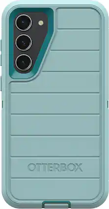 Front. OtterBox - OtterBox Galaxy S23+ (Only) - Defender Series Case - Case Only - Rugged & Durable - with Port Protection - Sunset Lagoon (Blue).