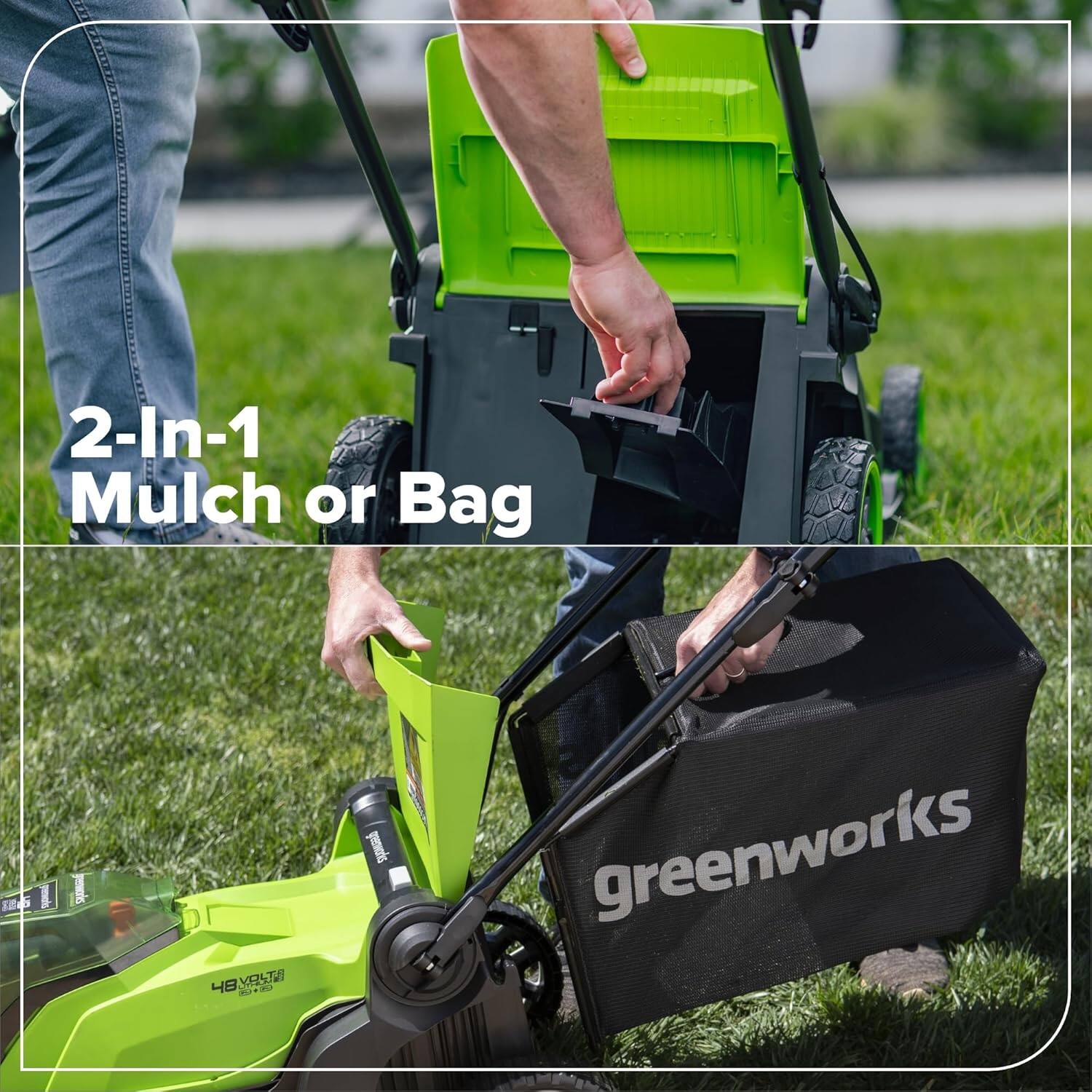 2-In-1 Mulch or Bag

TE 4B YRT Z

greenworks