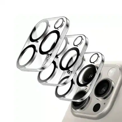 Front. Qixxronics - 3PCS Camera Lens Protector for iPhone 16 Pro Tempered Glass Lens Cover Flim - Clear.