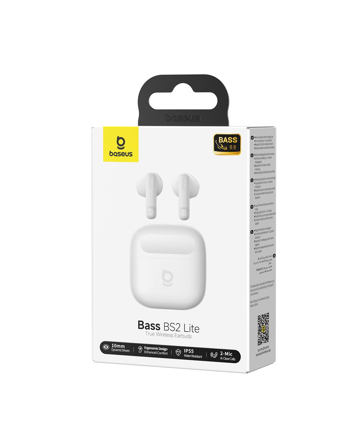 baseus BASS  
Bass BS2 Lite True Wireless Earbuds  
10mm Dynamic Drivers  
Ergonomic Design  
Enhanced Comfort  
IP55 Water-Resistant  
2-Mic  
Clear Calls