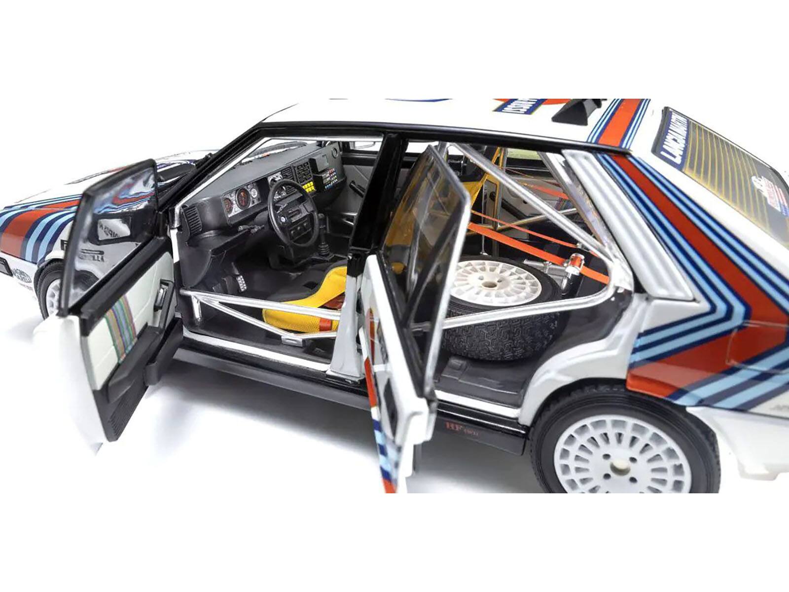 Alt View 2. Kyosho - Lancia Delta HF 4WD #3 "Martini Racing" Winner "Olympus Rally" (1987) 1/18 Diecast Model Car by Kyosho.