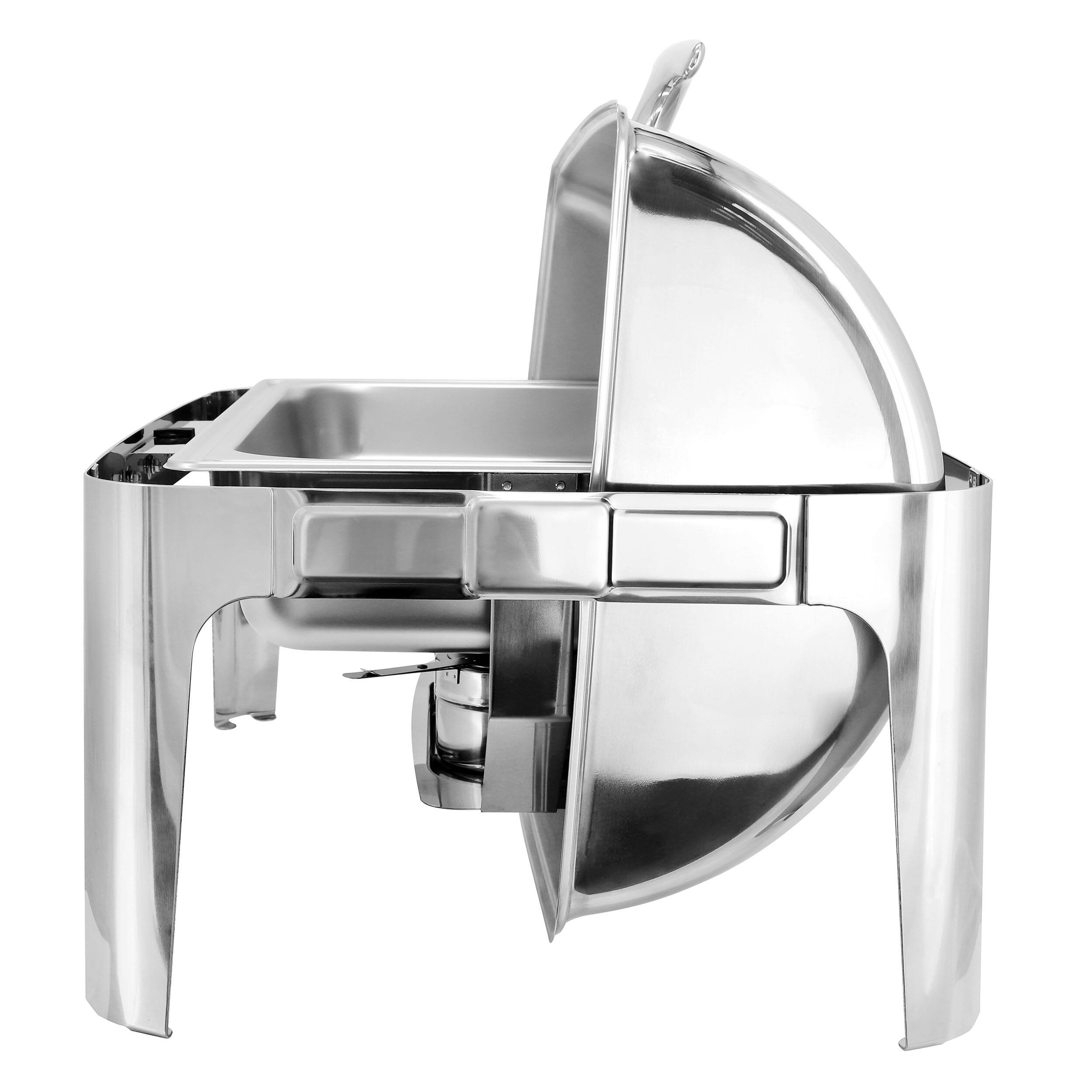 Alt View 3. MegaChef - MegaChef 9.5 Quart Oblong Roll Top Stainless Steel Professional Chafing Dish/Food Warmer/Buffet Server Serving Trays - Silver.