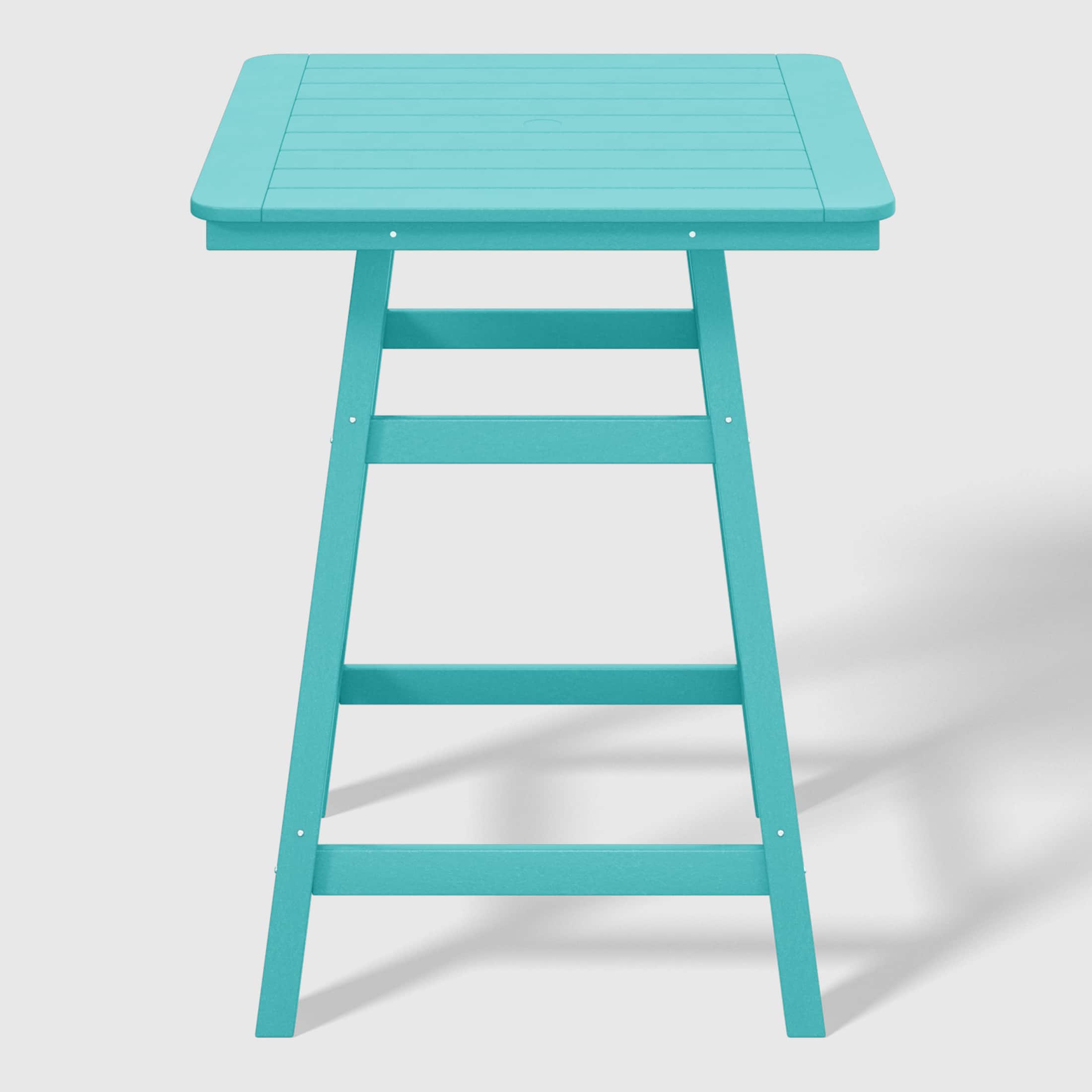 "WestinTrends - Malibu 30"" Square Outdoor Patio Counter High Bistro Bar Table With Umbrella Hole - Turquoise" price history on PriceWatchPro