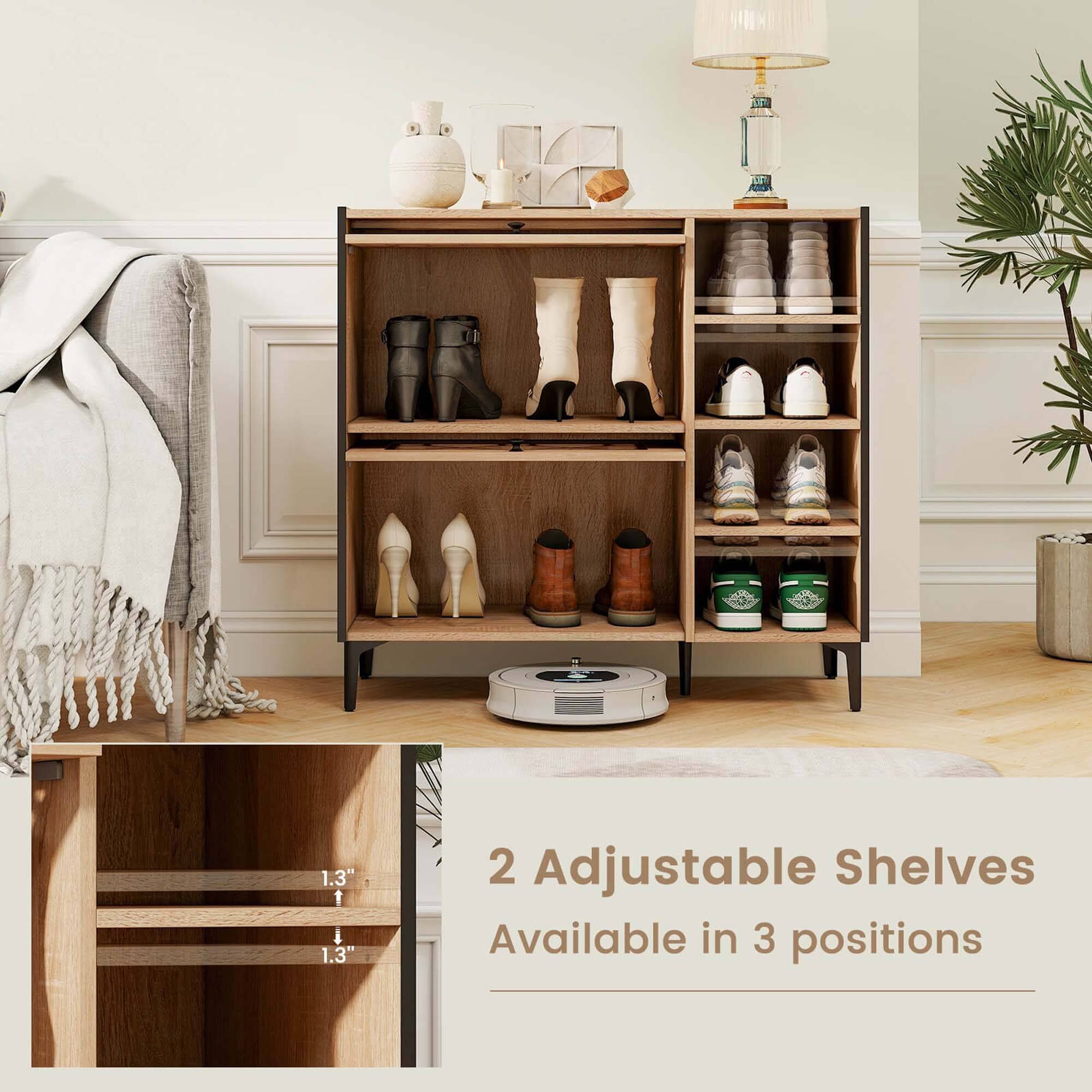 1.3" t i 1.3" 2 Adjustable Shelves Available in 3 positions