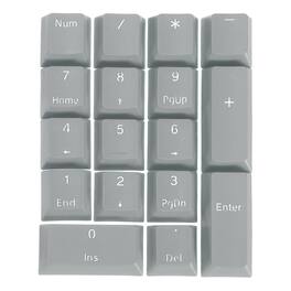 Unique Bargains - 17 Keys PBT Keycap Set, Colorful Mechanical Numpad Numeric Keypads Portable Keycaps for Office Gaming DIY - Gray