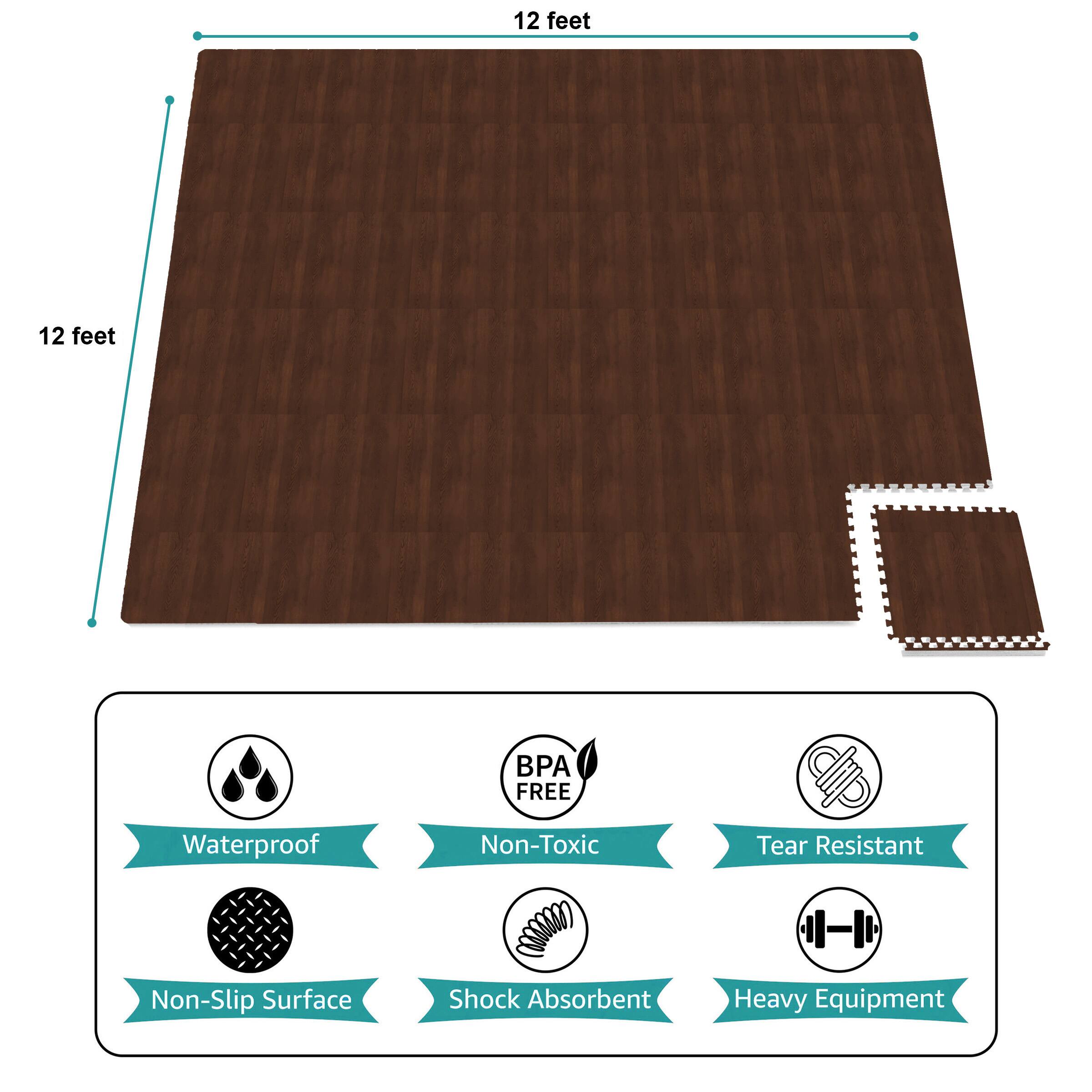 12 feet x 12 feet  
BPA Free  
Waterproof  
Non-Toxic  
Tear Resistant  
Non-Slip Surface  
Shock Absorbent  
Heavy Equipment