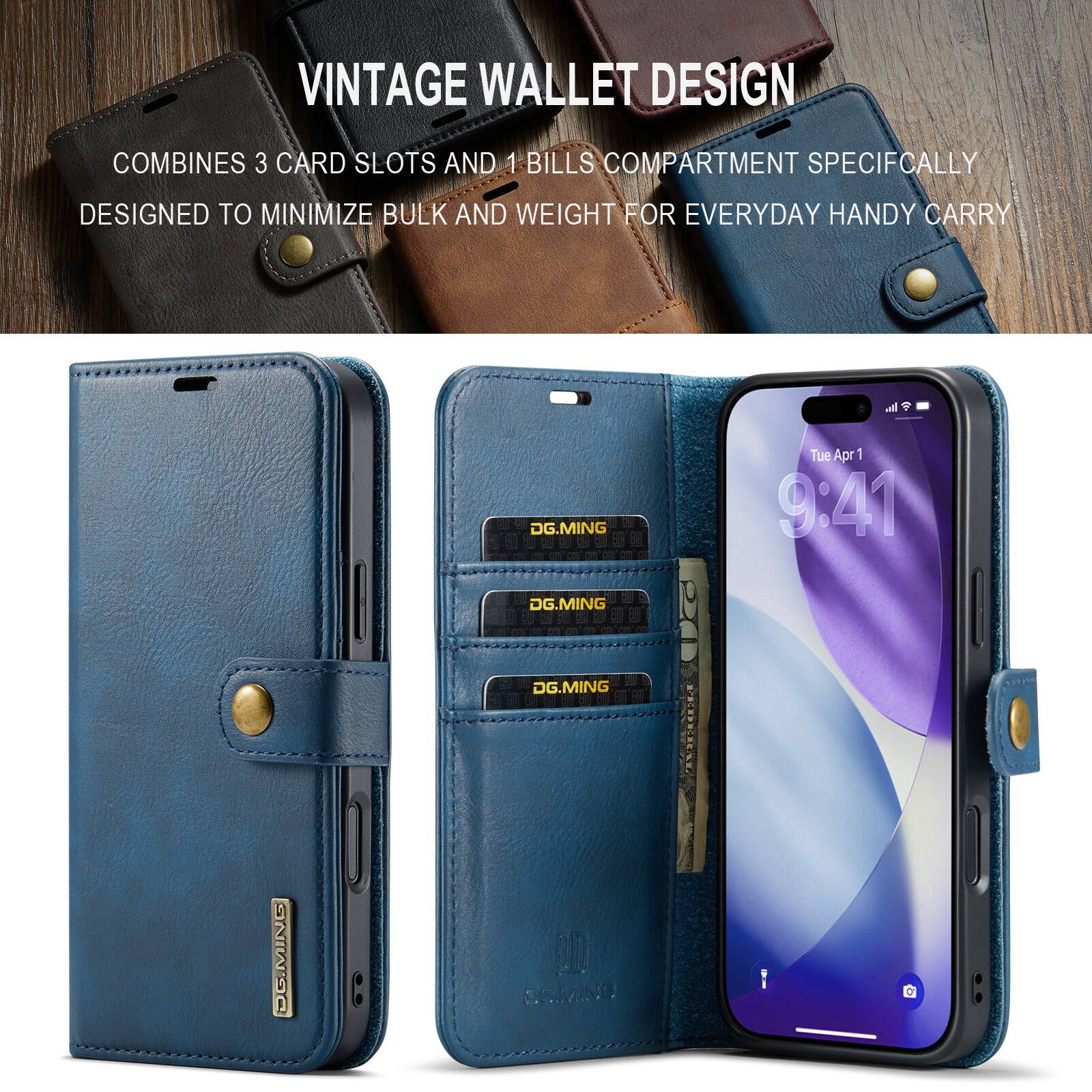 VINTAGE WALLET DESIGN  
COMBINES 3 CARD SLOTS AND 1 BILLS COMPARTMENT SPECIFICALLY DESIGNED TO MINIMIZE BULK AND WEIGHT FOR EVERYDAY HANDY CARRY