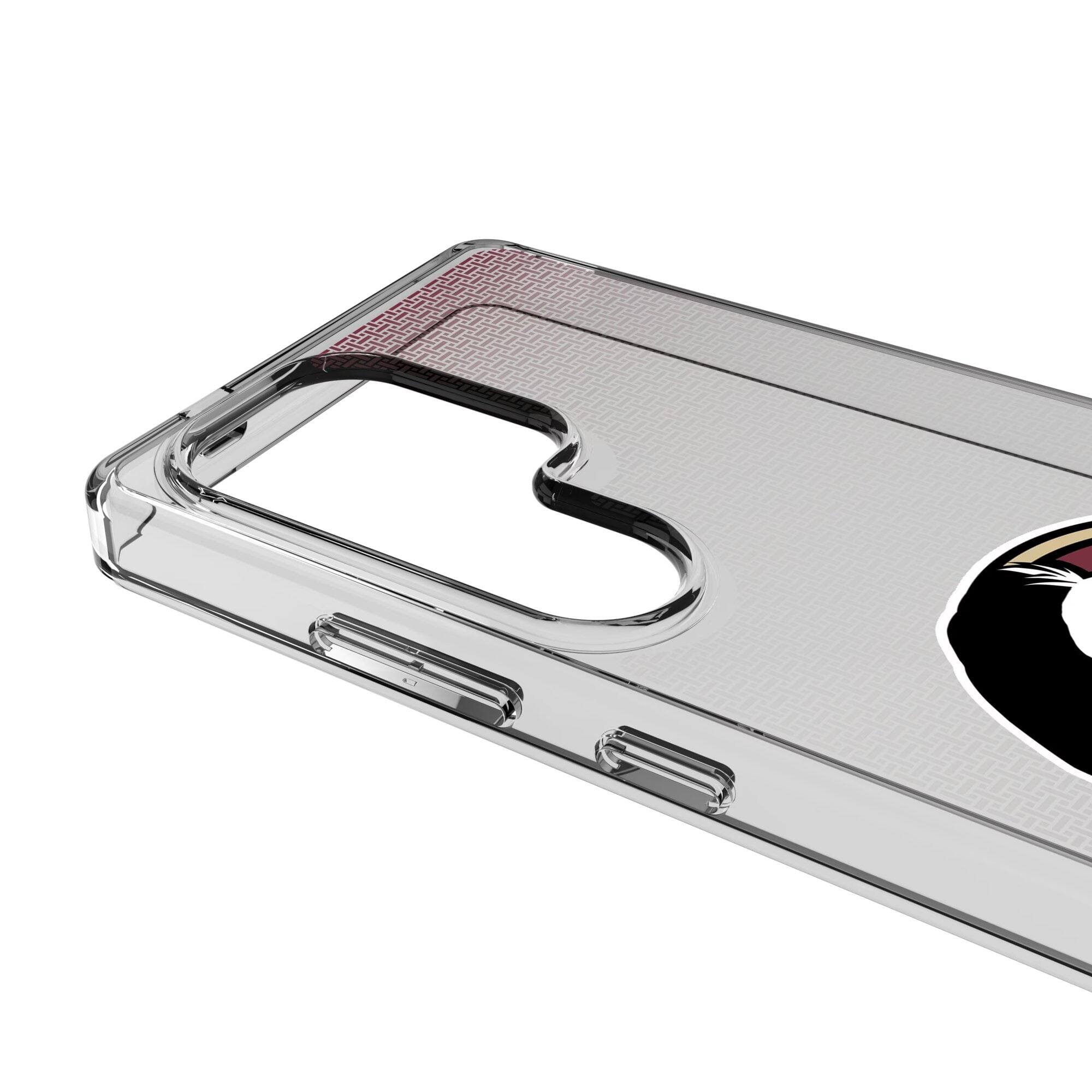 Alt View 2. Keyscaper - Florida State Seminoles Linen Logo Galaxy Clear Case - S23 - Multicolor.