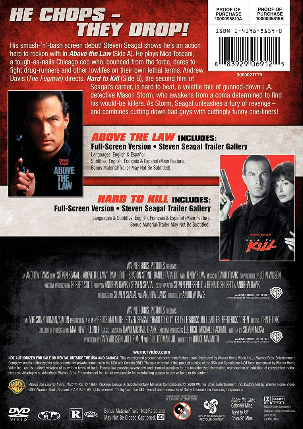 Back. Steven Seagal Collection (DVD Double Feature) [DVD].