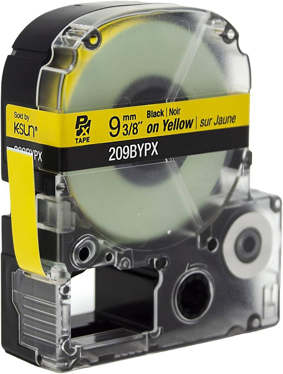 Sold by KSUn  
Black | Noir  
9 3/8" on Yellow | sur Jaune  
mm  
TAPE  
209BYPX