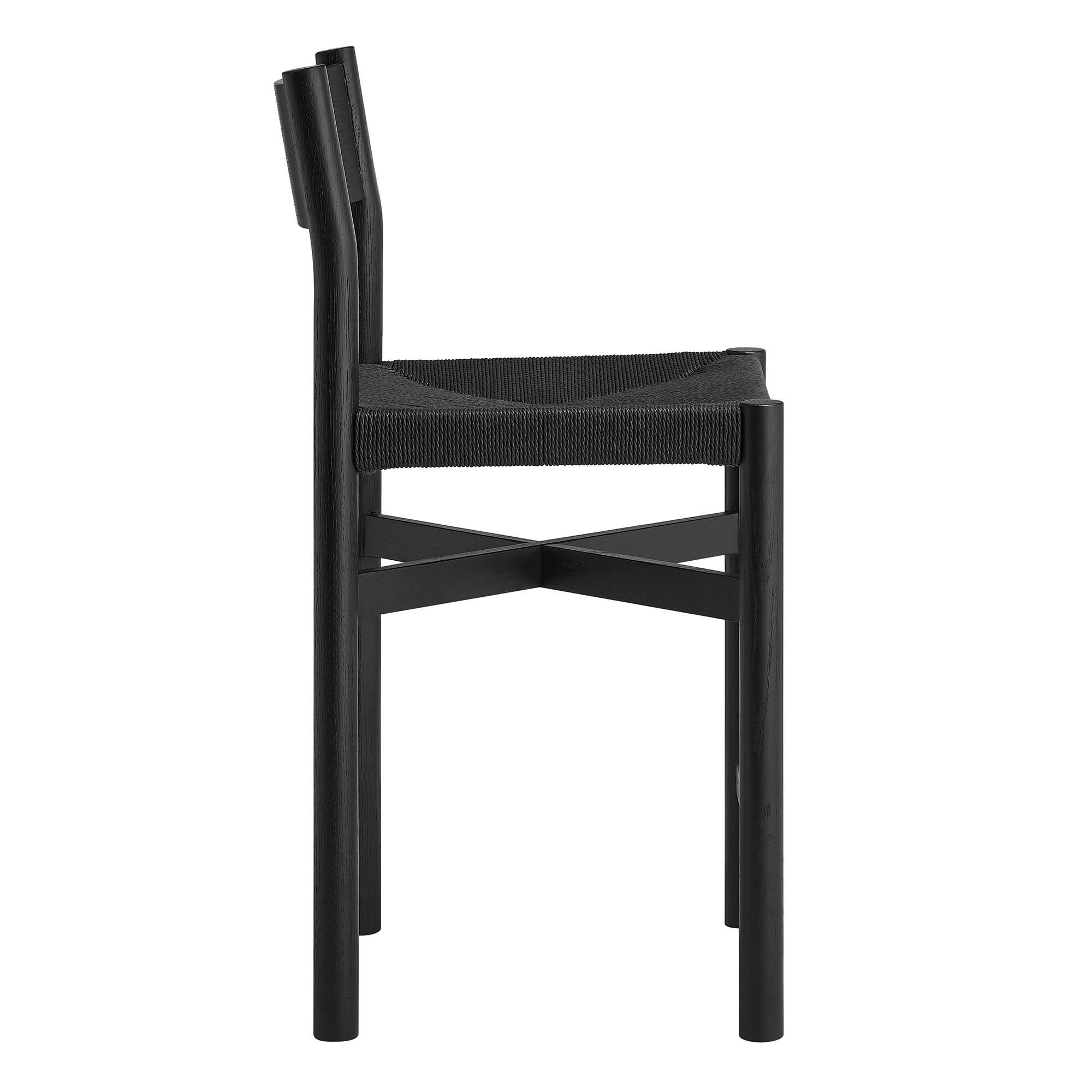 Alt View 3. Modway - Alvia Oak Woods Counter Stool With Woven Seats Set of 2 by Modway - Black.