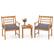 Front. Costway - 3 PCS Acacia Wood Patio Bistro Set Outdoor Chairs with Coffee Table for Porch - Gray.