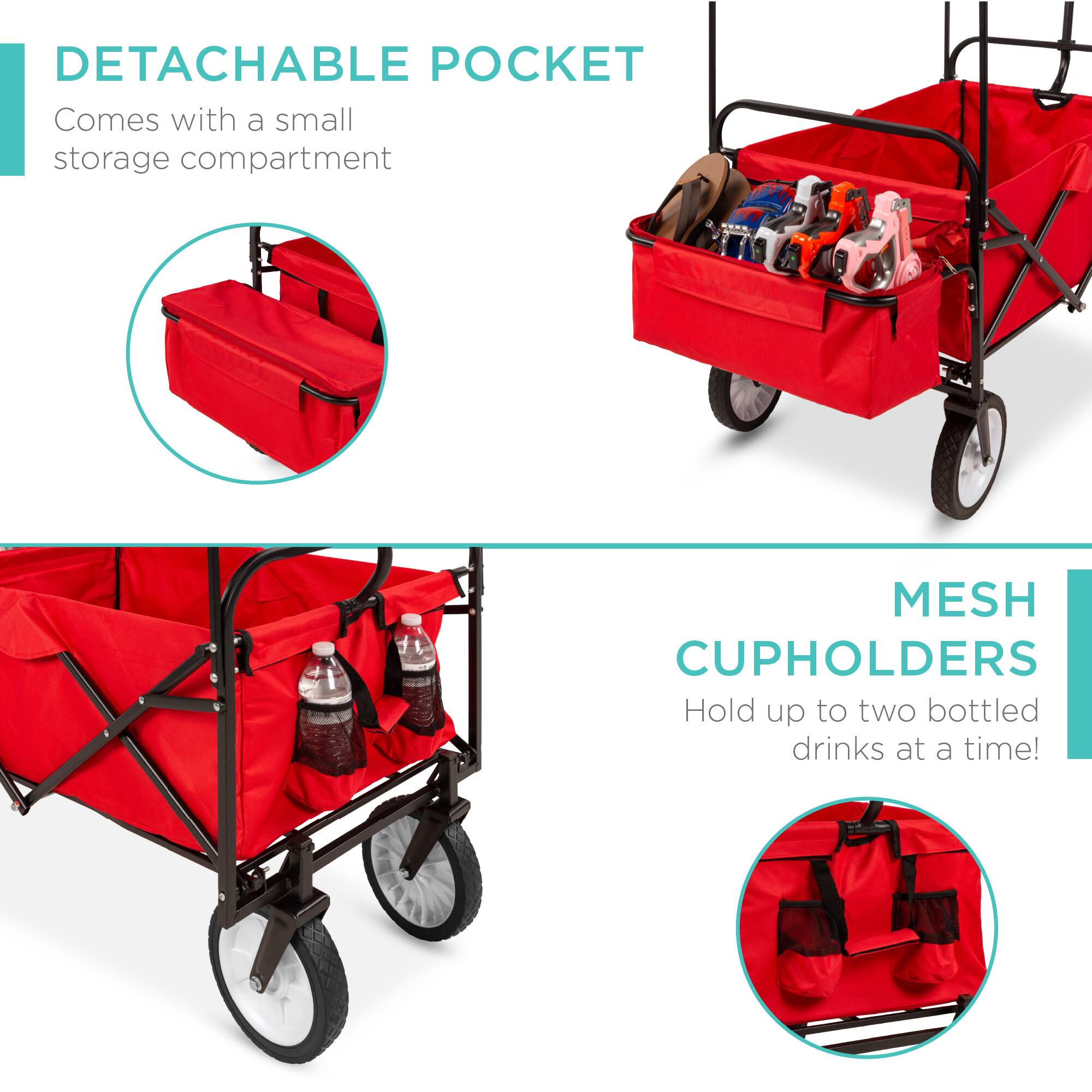 DETACHABLE POCKET  
Comes with a small storage compartment  

MESH CUPHOLDERS  
Hold up to two bottled drinks at a time!