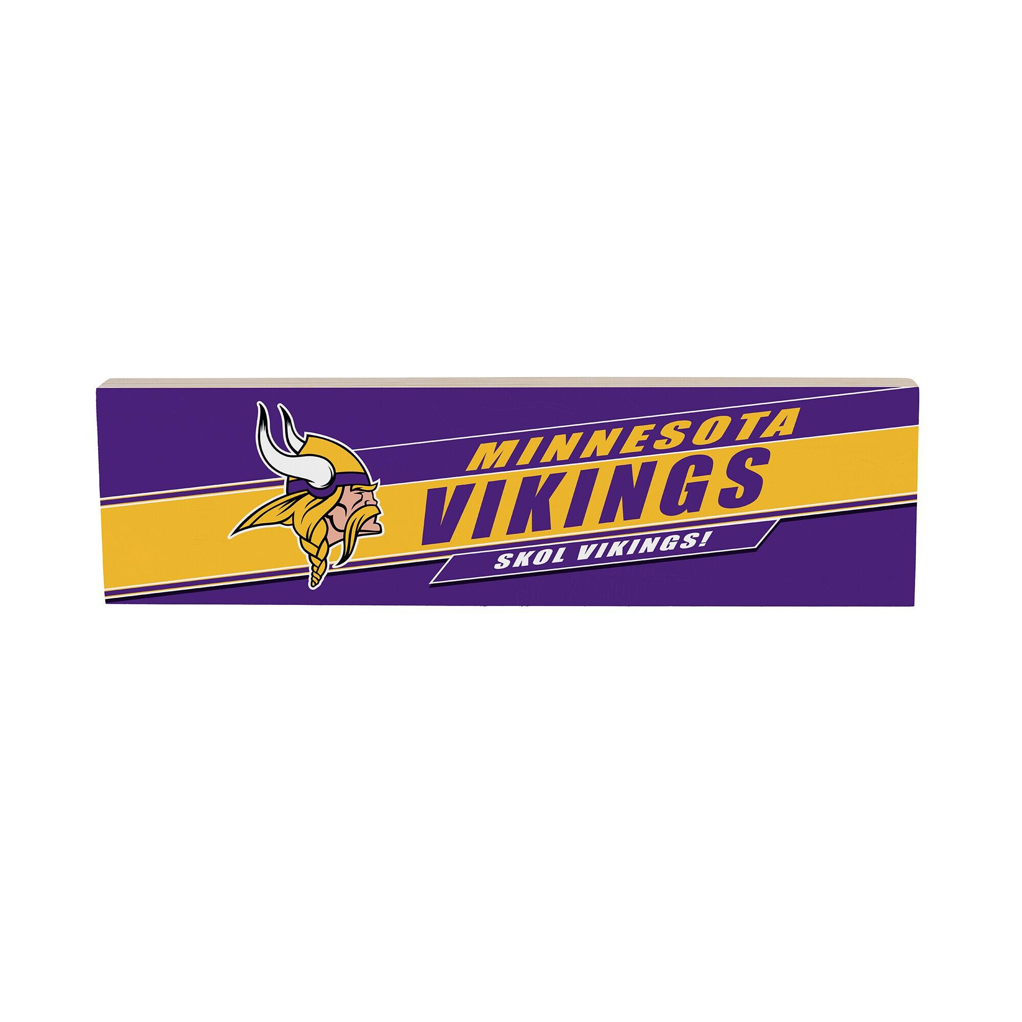 Minnesota Vikings 5" x 18" Shadow Logo Wood Mantle Sign