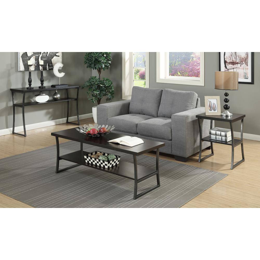 Back. Convenience Concepts - X-Calibur Coffee Table - Espresso/Slate Gray Frame.