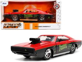 1970 Dodge Charger R/T "Voodoo Charger" "Bigtime Muscle" Series 1/24 Diecast Model Car by Jada - Red And Black