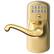 Left. Schlage - Schlage Bright Brass Steel Electronic Keypad Entry Lock - Bright Brass.