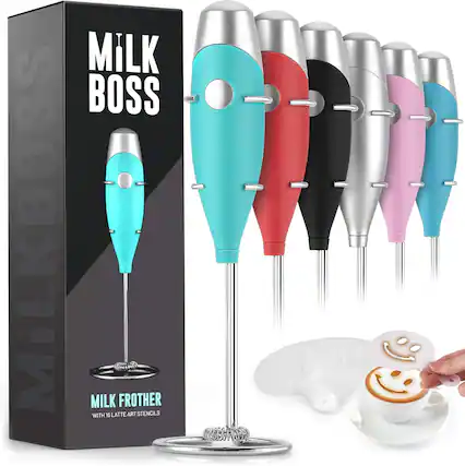 Milk Boss
Milk Frother
With 16 Latte Art Stencils