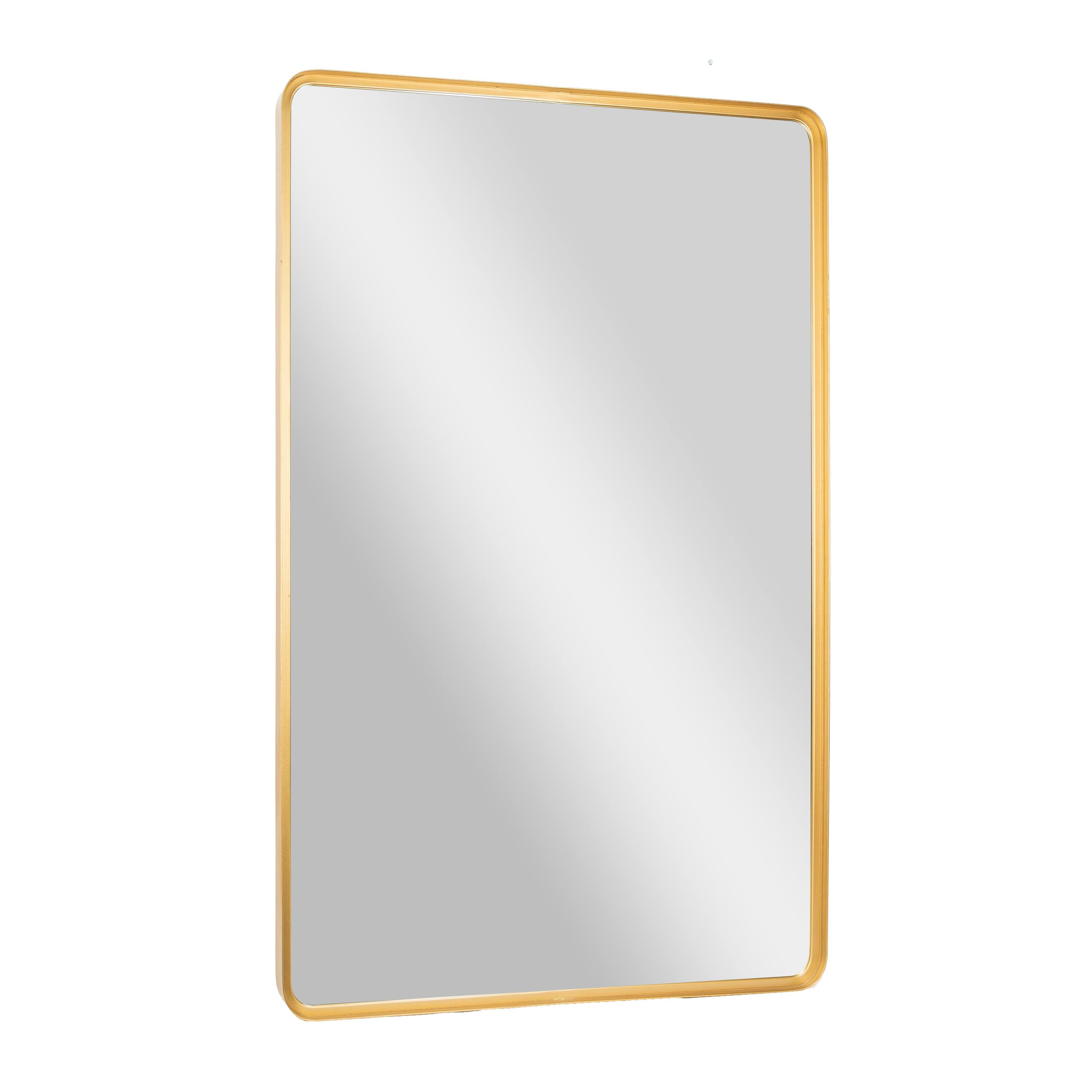 Alt View 1. Emma + Oliver - Afsin Wall Mirror with Silver Backed Glass for Clarity for Entryways, Bathrooms & More - Gold.