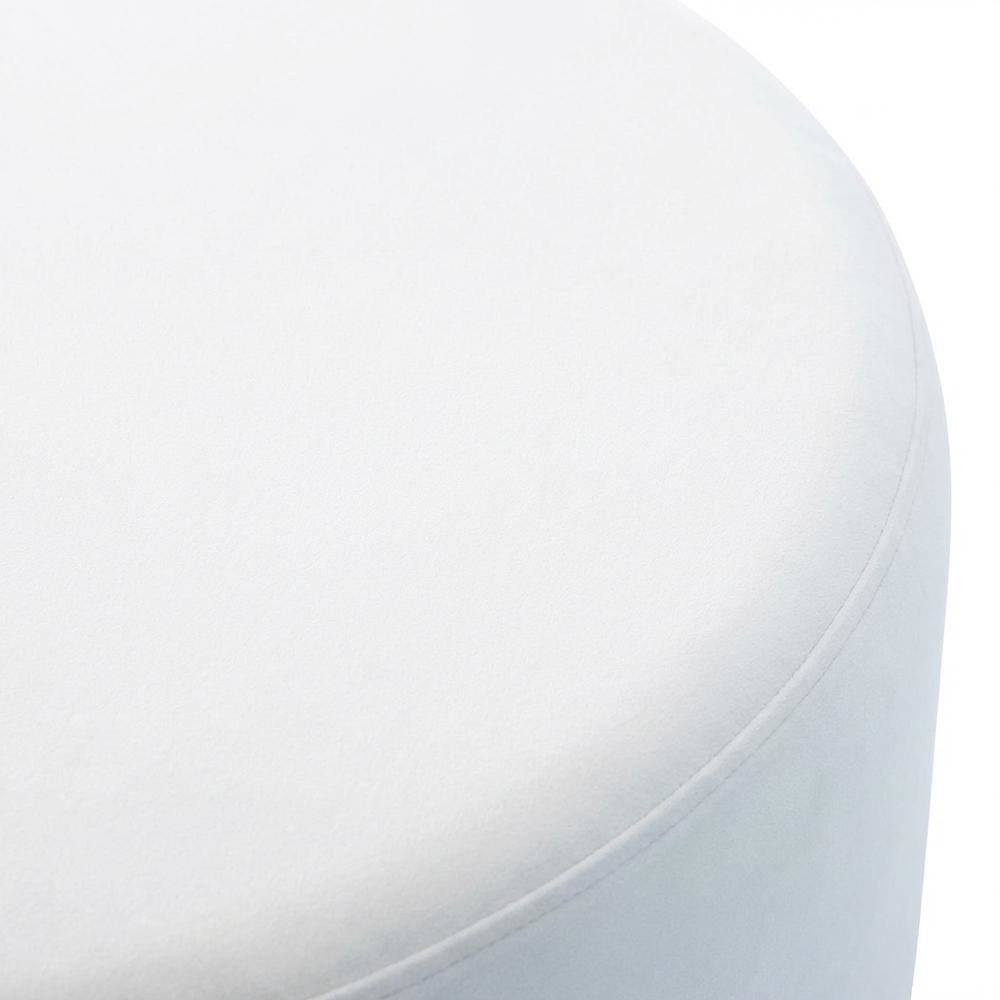 Alt View 1. Outdoor Escape - Round Performance Velvet Ottoman With Upholstered Top For Outdoor Use - Gray.