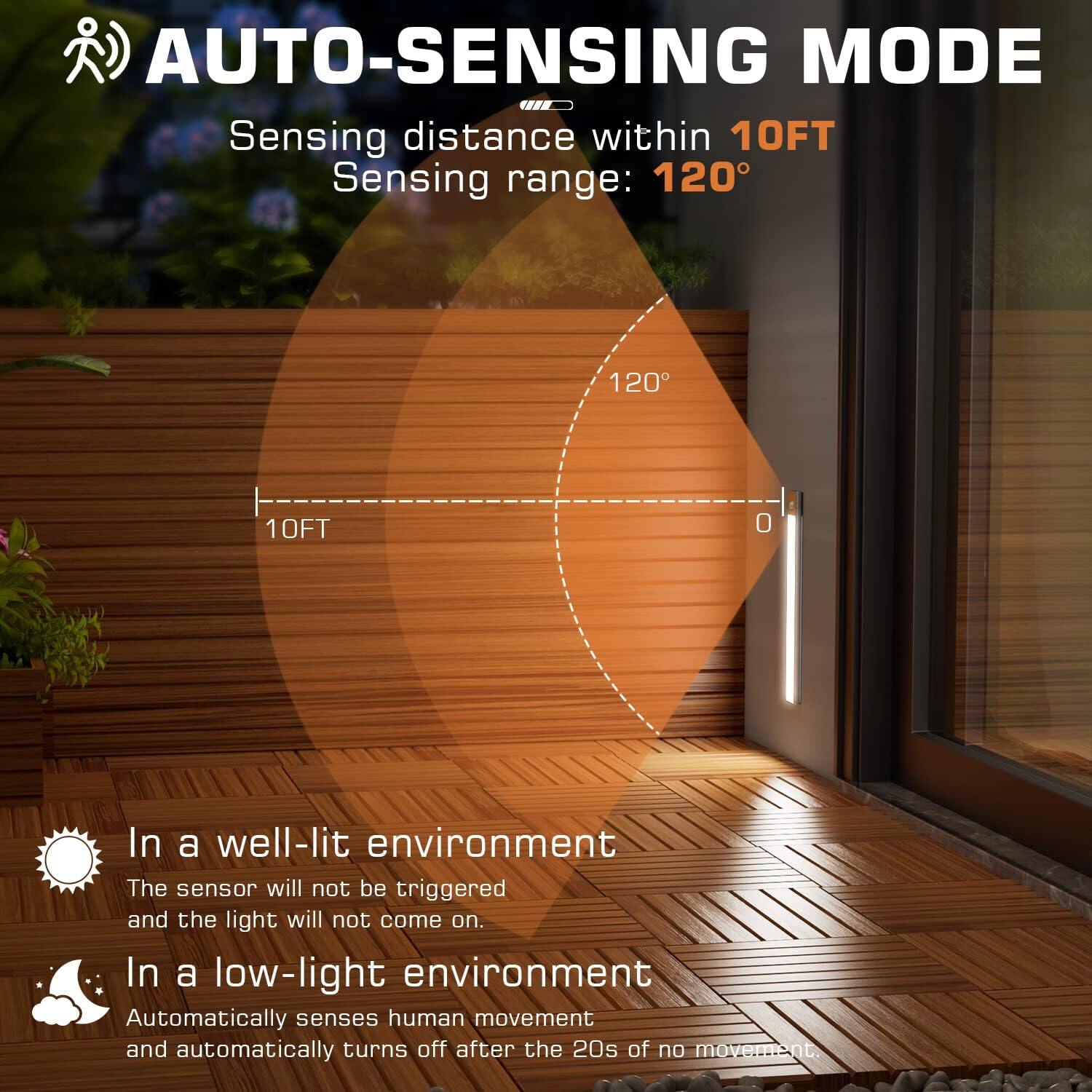 Left. Schertz - Wireless LED Motion Sensor Light, 2000mAh Rechargeable, Magnetic, White.