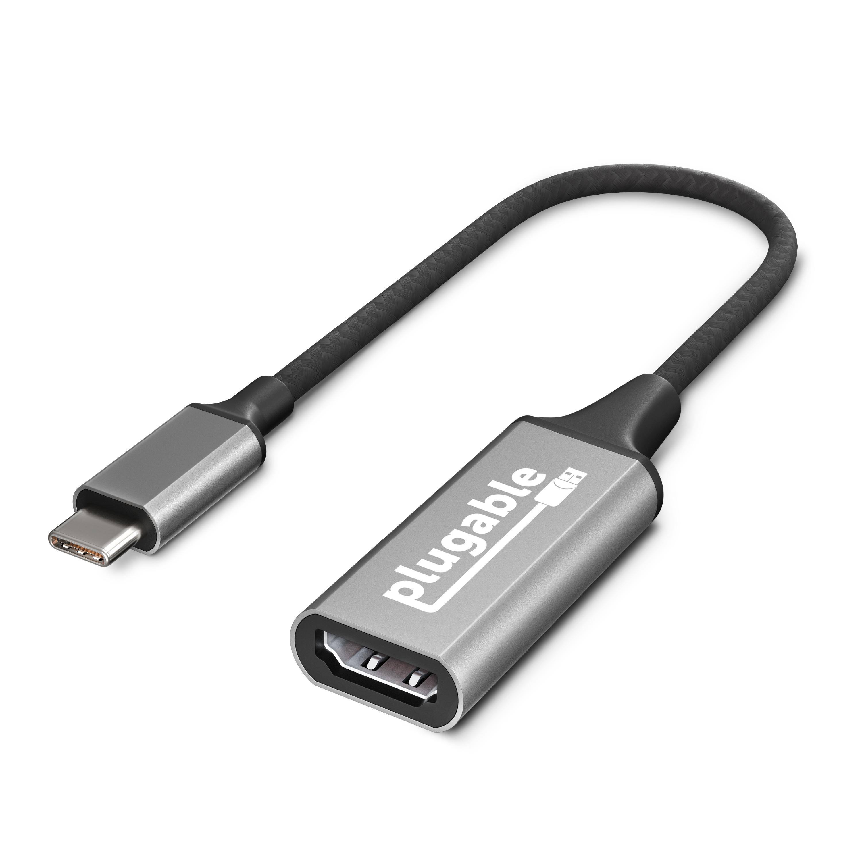 Front. Plugable - USB C to HDMI adapter, HDMI 2.0, USB4 / Thunderbolt Adapter for 4K Monitor up to 4K 60Hz - Black.