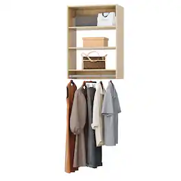 Roomtec - 28.5 in Wood Medium Hanging Closet Unit-Customizable Wall Mounted Modular Closet System for Bedroom Closet - Wood