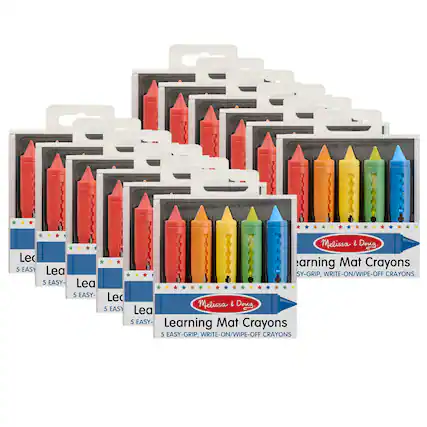 Lea 5 EASY-GRIP, WRITE-ON/WIPE-OFF CRAYONS
Melissa & Doug Learning Mat Crayons