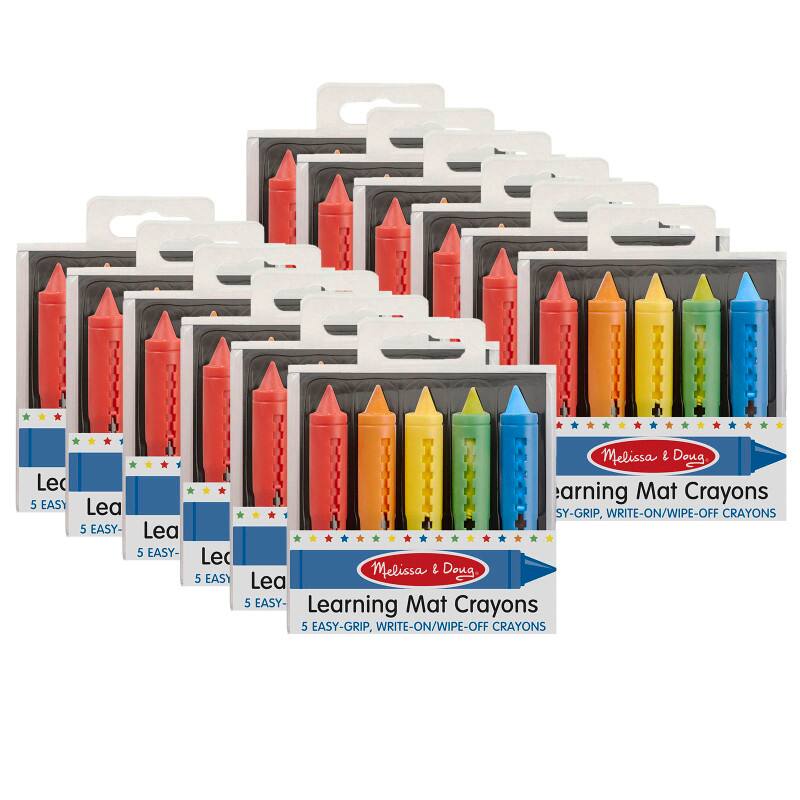 Lea 5 EASY-GRIP, WRITE-ON/WIPE-OFF CRAYONS  
Melissa & Doug Learning Mat Crayons