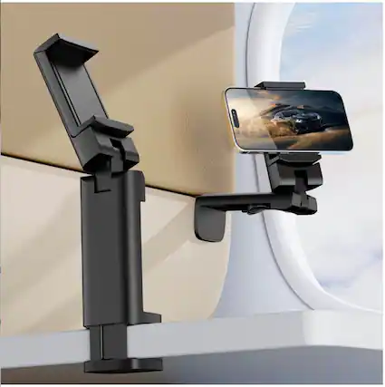 Front. Empire DigiLabs - Universal Airplane Phone Holder In Flight Travel Mount 2 Pack - Black - 2 Pack.