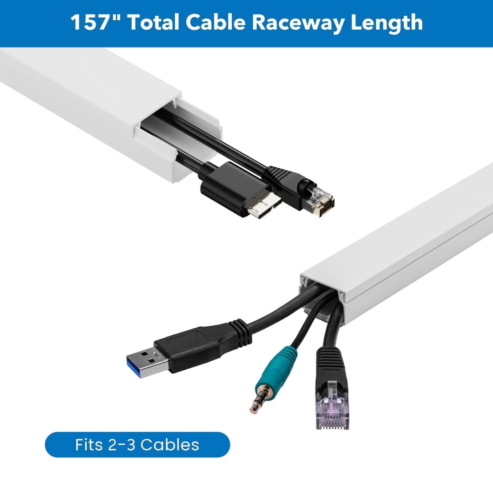 157" Total Cable Raceway Length  
Fits 2-3 Cables