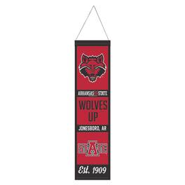 WinCraft - Arkansas State Red Wolves 8" x 32" Wool Evolution Banner - Multicolor