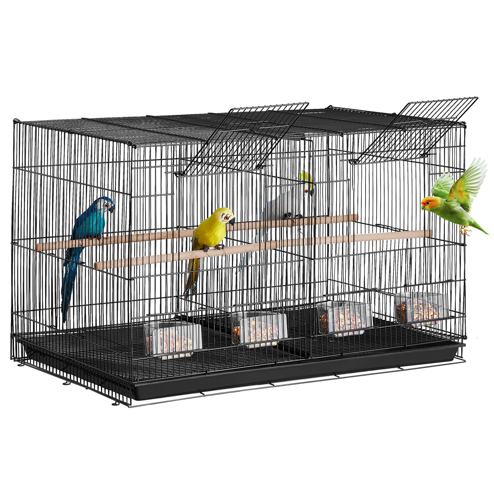 Alt View 5. VEVOR - 30-inch Flight Bird Cage, Stackable Divided Small Parakeet Cage for Parrots Cockatiels Macaws Pet Travel Birdcage.