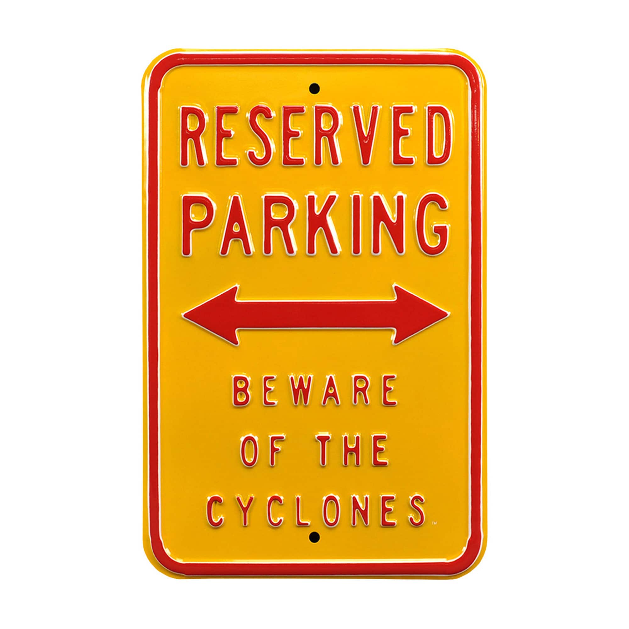 Authentic Street Signs - Iowa State Cyclones Steel Parking Street Sign - Multicolor