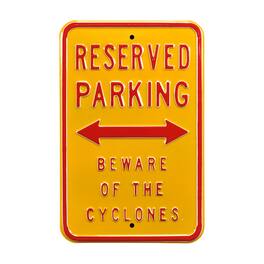 Authentic Street Signs - Iowa State Cyclones Steel Parking Street Sign - Multicolor
