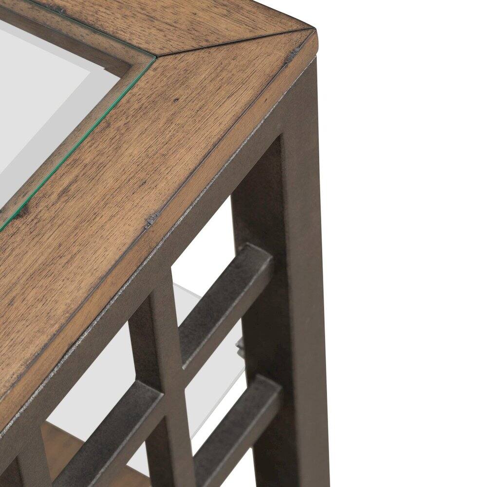 Alt View 6. Liberty Furniture Industries - Bayhill Trellis End Table for Living Room - Honey w/ Black Metal Accents - Honey W/ Black Metal Accents.