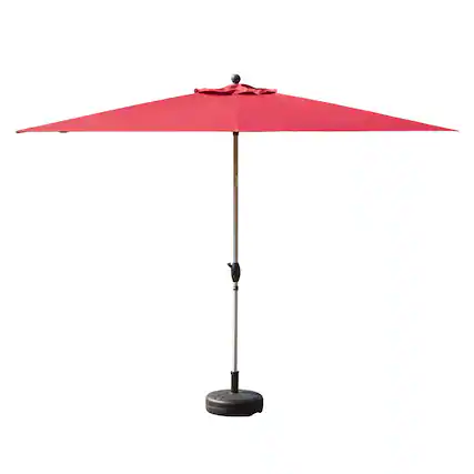 Front. Ecooso - Rectangle Patio Umbrella with Crank Lift and Tilt Function, (Base not included) - Brick red.