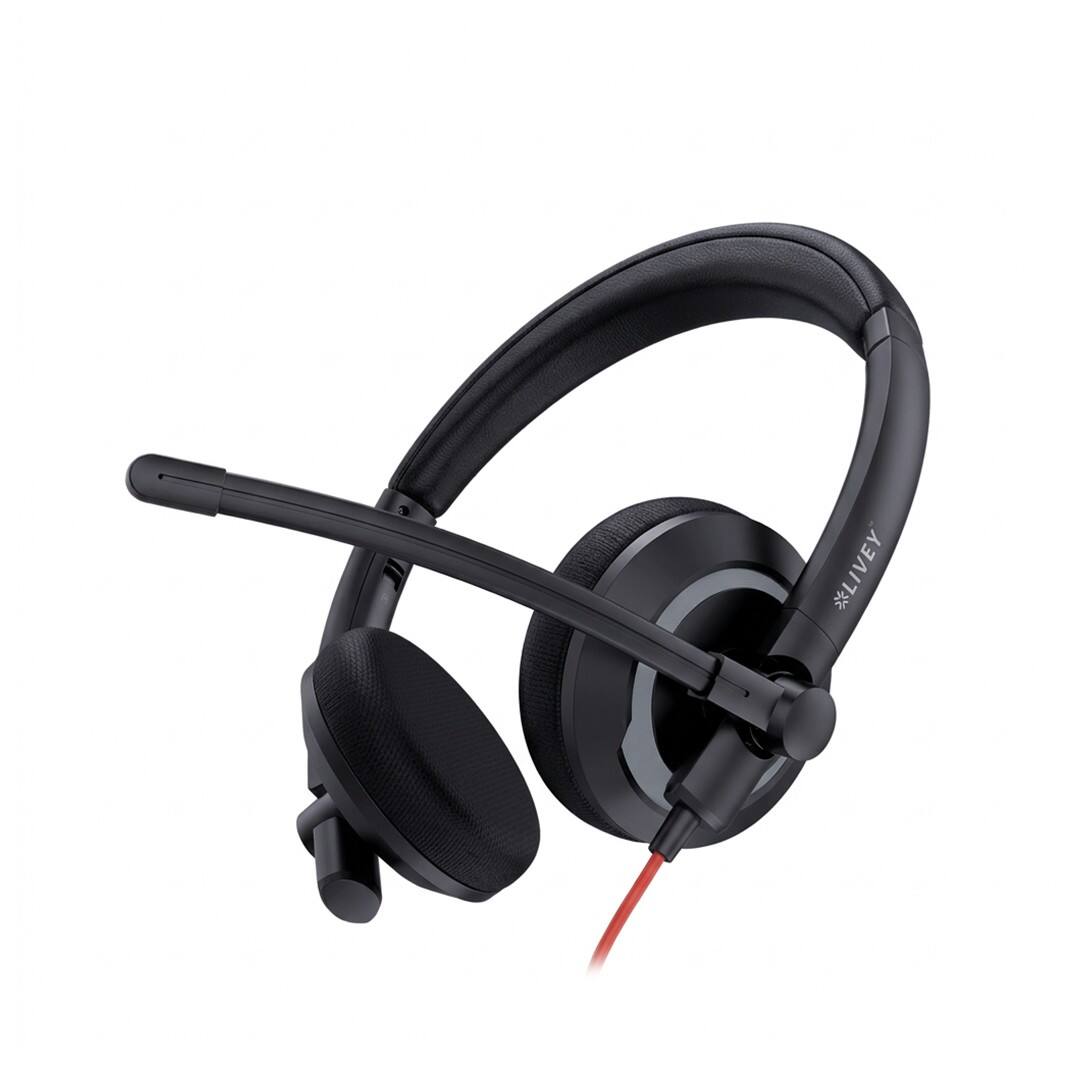 Left. LIVEY - 410DMC Plus Direct USB-C + A Headset with Dual ENC Mic and Lightweight Cushions.