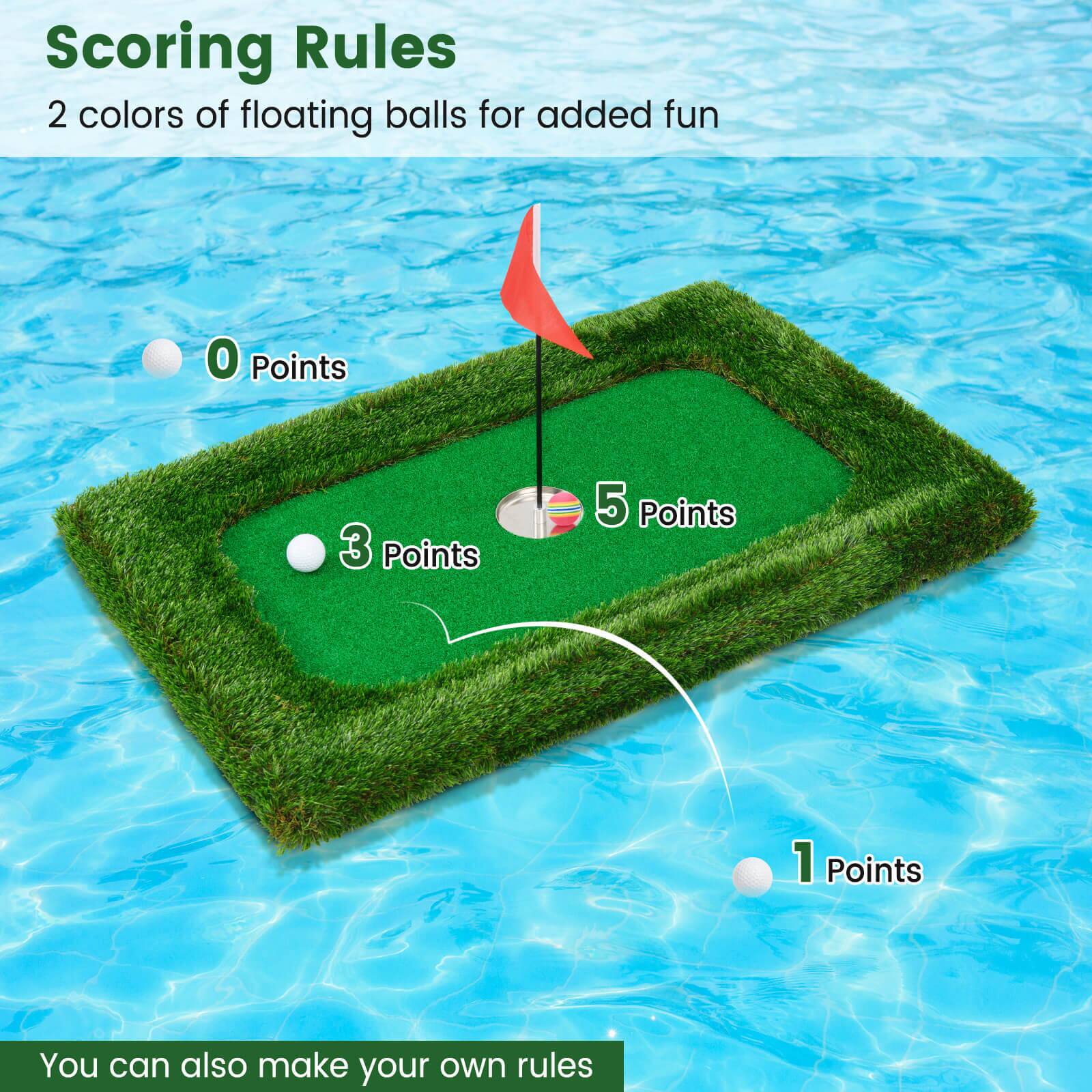Scoring Rules

2 colors of floating balls for added fun

- 0 Points
- 3 Points
- 5 Points
- 1 Points

You can also make your own rules