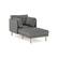 Front. Burrow - Modern Field Armchair with Attachable Ottoman - Carbon.