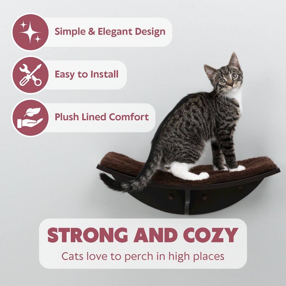 Simple & Elegant Design  
Easy to Install  
Plush Lined Comfort  

STRONG AND COZY  
Cats love to perch in high places