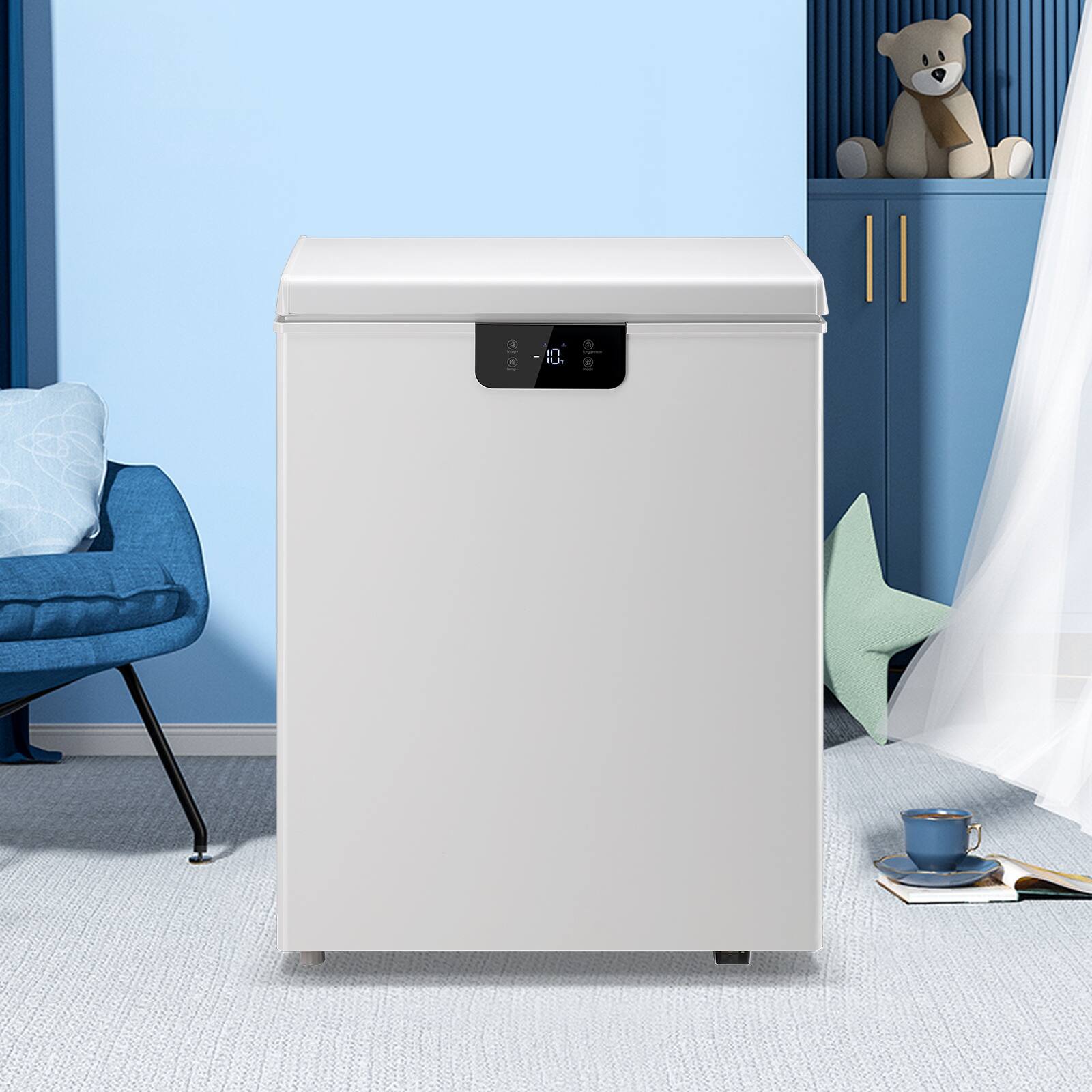 Alt View 6. WANAI - Chest Freezer 3.5 Cu.Ft Digital Deep Freezer, LED Dispay with Screentouch Control - WHITE.