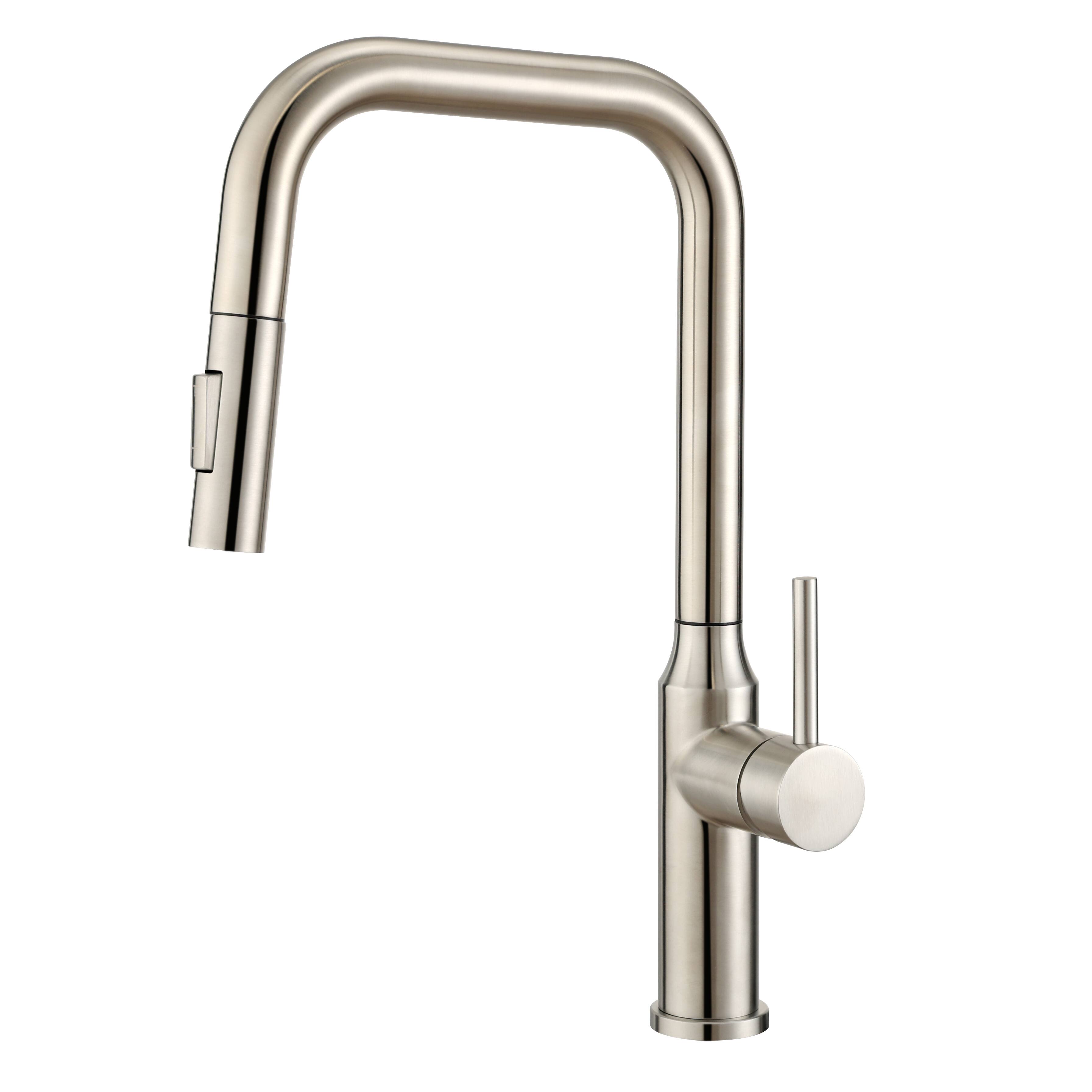 Front. Bothwa Home - Rainfall 15.6 - Inch Kitchen Faucet - Brushed Nickel.