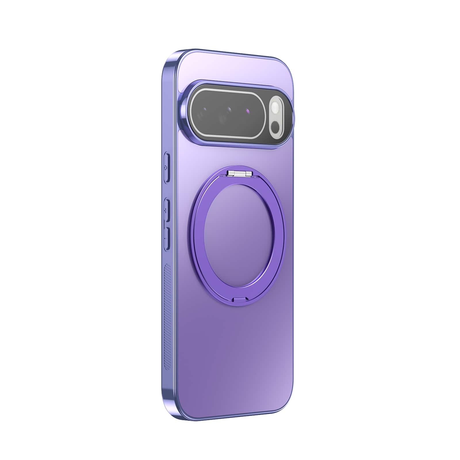 Dteck - Shockproof Frosted Phone Case for Google Pixel 11 Pro XL, 360 Ring Stand Magnetic Cover with Full Lens Film Protection - Purple price history on PriceWatchPro