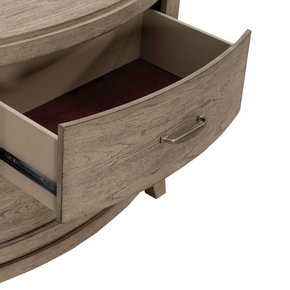 Alt View 8. Liberty Furniture Industries - Bedroom Nightstand with Charging Station AC, USB-A, USB-C - Burnished Beige Oak - Burnished Beige.