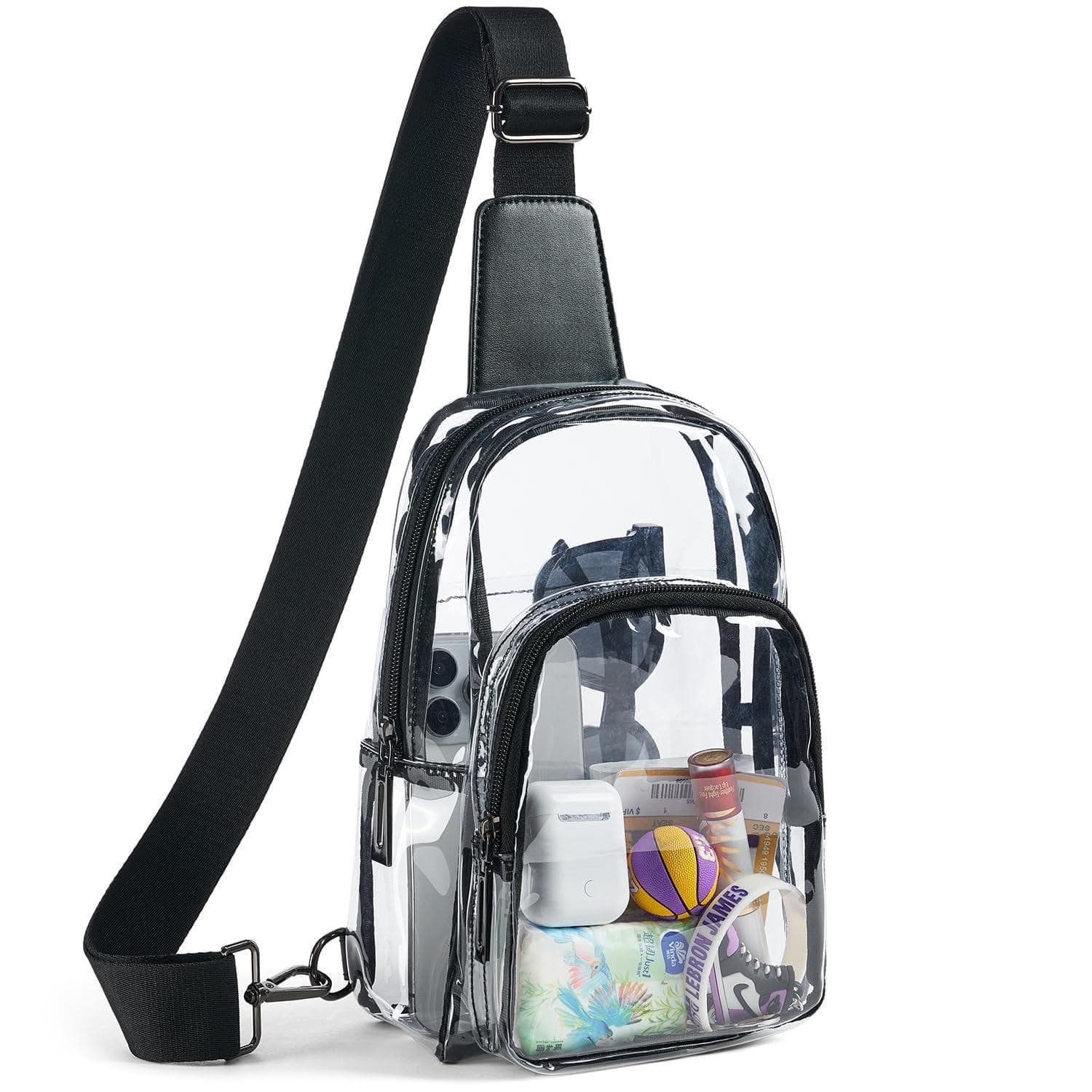 Live At Space - Clear Bag For Stadium Events Purse Women Crossbody Transparent Concerts Sports [CLEAR BAG STADIUM APPROVED] This clear - Black-2