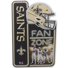 Open Road Brands - New Orleans Saints 13" x 19.5" Fan Zone Metal Sign - Black