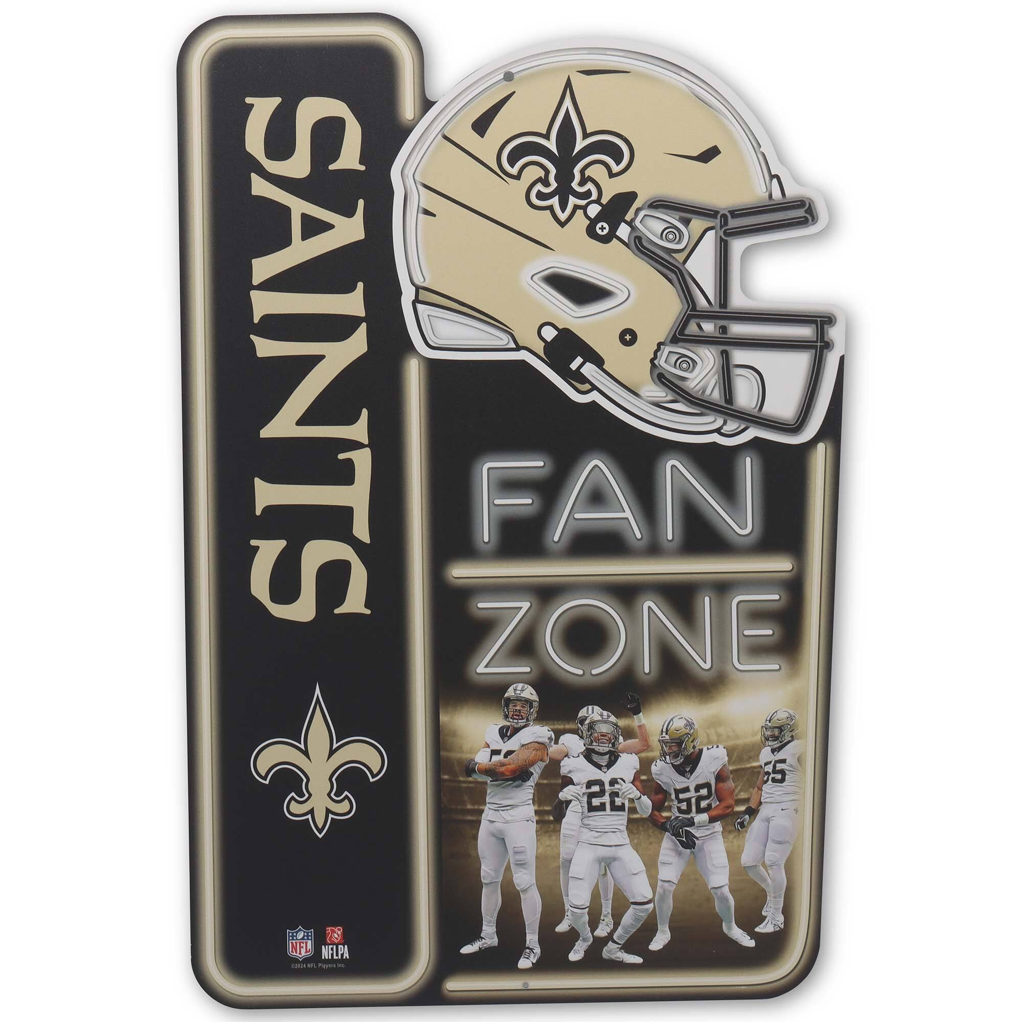 New Orleans Saints 13" x 19.5" Fan Zone Metal Sign