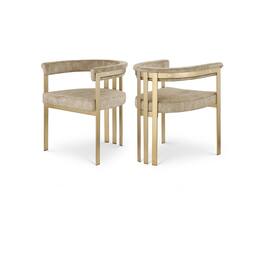 Meridian Furniture - Marcello Velvet Dining Chair, Set of 2 - Beige