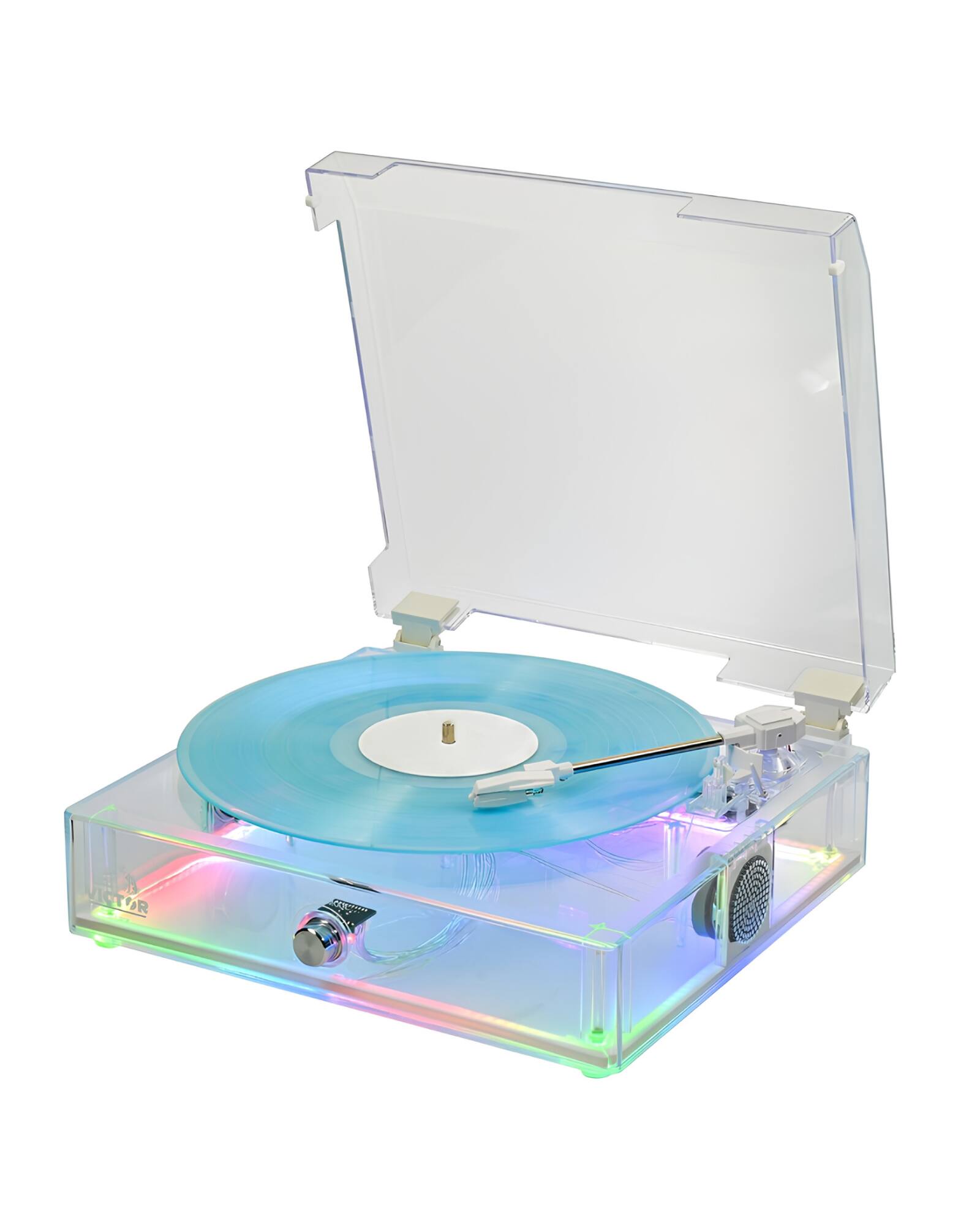 Angle. Victor - ALL-IN-ONE TURNTABLE WITH AUDIO STREAM - Clear.